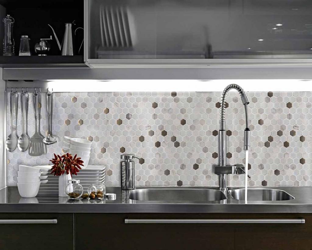 Mosaïque Hexagone Blanc Carrara 10 Plaques - Carreau Céramique Cuisine/salle De Bain - Neuf