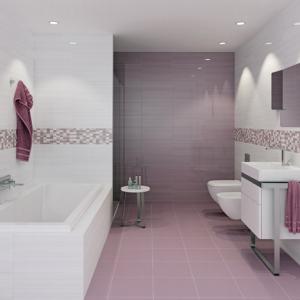 Undefasa salle de bain carreaux violette