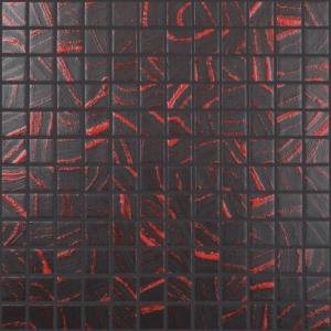 Vidrepur Mosaïque Negro Trazos Rojos 12x12